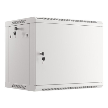 Szafa instalacyjna Rack wisząca 19" 9U 600x450 szara drzwi metalowe LANBERG (Flat Pack)