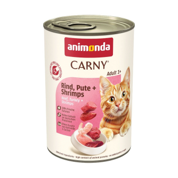 ANIMONDA Carny Adult wołowina, indyk i krewetki - mokra karma dla kota - 400g