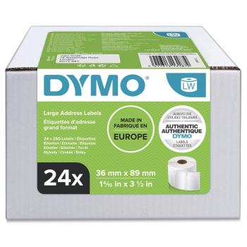 DYMO LW Large Address Labels 36 x 89 mm S0722390 Balta Lipni spausdintuvo etikete
