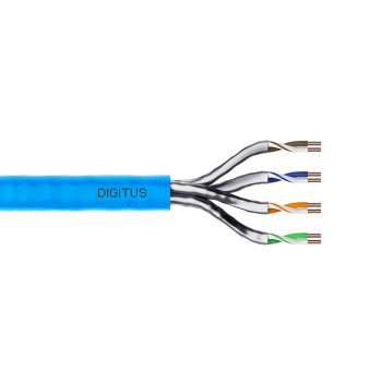 Kabel instalacyjny DIGITUS kat.6A, U/FTP, Dca, AWG 23/1, LSOH, 500m, niebieski, szpula