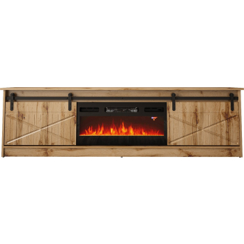 Szafka RTV GRANERO+kominek 200x56,7x35 dąb wotan