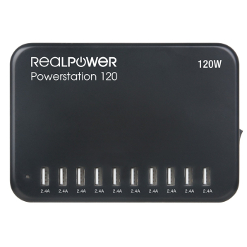 RealPower Ladestation Power Station 120    120W  10xUSB-A