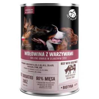PetRepublic puszka dla psa wołowina, warzywa 1250 g