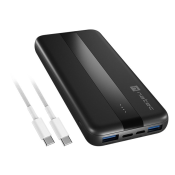 NATEC POWERBANK TREVI SLIM Q V2 10000MAH PD USB-C 20W + USB-A 18W + KABEL USB-C