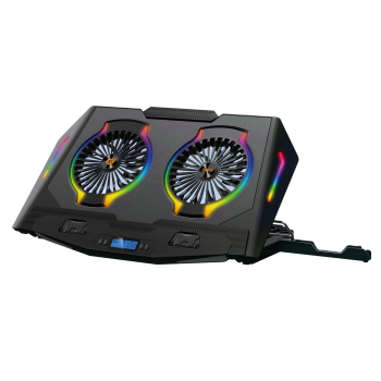 CONCEPTRONIC 2-Fan USB-A2.0 Laptop-KĂĽhlpad 40Kg RGB   17" sw