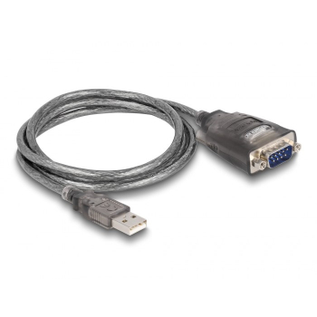 DeLOCK Adapter USB 2.0 Typu-A na 1 x złącze męskie szeregowe RS-232 D-Sub 9 pinów z wkrętami, 3 x LED, 1 m
