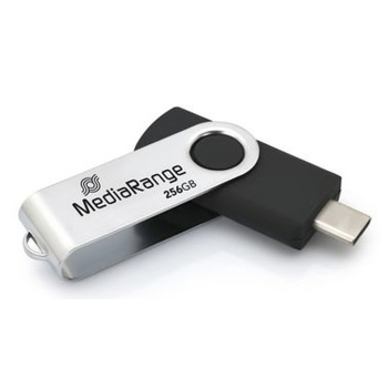 MediaRange MR1955 pamięć USB 256 GB USB Type-C 3.2 Gen 1 (3.1 Gen 1) Czarny, Srebrny