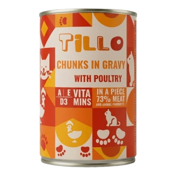 TILLO Kawałki w sosie z drobiem mokra karma dla kotów 415g