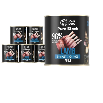 John Dog Pure Black dorosły jagnięcina karma mokra dla psa 800g*6
