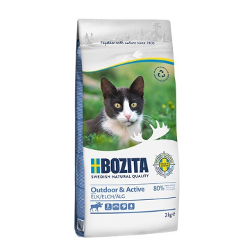 BOZITA Outdoor & Active Elk - sucha karma dla kotów wychodzących - 2kg