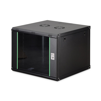 Szafa sieciowa wisząca DYNAmic 19" 9U rack 600x600, drzwi szyba, czarny, niedzielona, złożona, 60kg