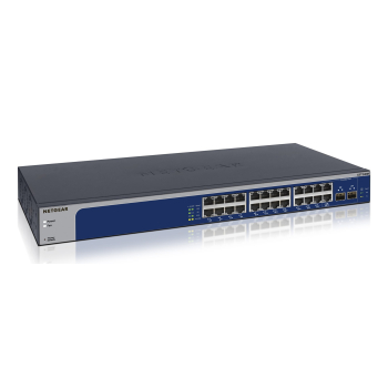 NETGEAR XS724EM Zarządzany L2 10G Ethernet (100/1000/10000) 1U Niebieski, Szary