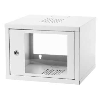 Szafka wisząca 19'' 4U 568x400 drzwi szklane RAL7035