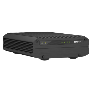 Qnap TS-i410X-8G, Desktop,  4 x 2.5" SATA SSD , Intel Atom x6425E 4C/4T, onboard 8GB (not expandable), 10 x 2.5GbE, External adapter (PSU)