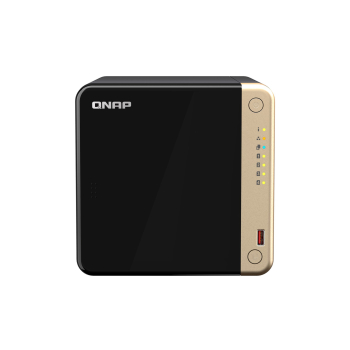 Qnap TS-464-8G, Tower, 4 x 2.5"/3.5" SATA , Intel Celeron N5105/N5095 4C/4T, 8 GB DDR4 onboard not expandable, 2 x 2.5GbE, optional 10GbE, External ad