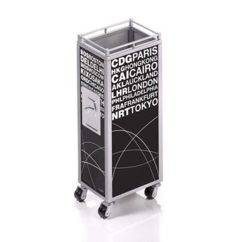 TROIKA MINI TROLLEY pojemnik na długopisy Metal Czarny, Biały