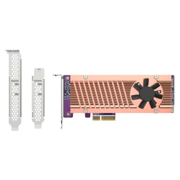 Qnap QM2-2P-344A,2 x M.2 PCIe SSD expansion card; 2x M.2 2280/22110 PCIe (Gen3 x4) SSDs; Low-profile/Full-height bracket