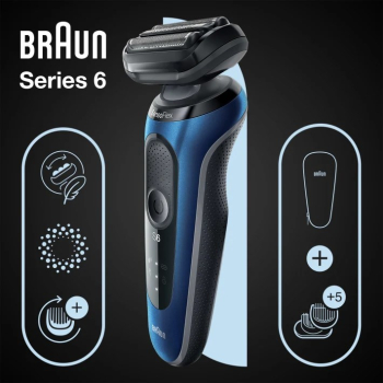 Braun Series 6 61-B1500s Golarka foliowa Przycinarka Niebieski