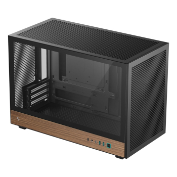 DeepCool CH260 WOOD Micro Tower Czarny, Drewno