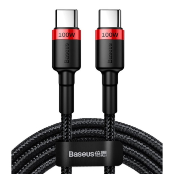 BASEUS KABEL USB-C/USB-C CAFULE 100W 2M CZERWONO-CZARNY