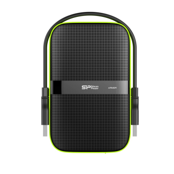 Dysk zewnętrzny HDD Silicon Power Armor A60 (4TB; 2.5"; USB 3.2; 5400 obr/min; Green-Black; SP040TBPHDA60S3K)