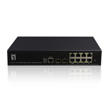 Zarządzalny przełącznik PoE+ LevelOne GB/L2 10-portowy 19" 180 W 1 Gb/s