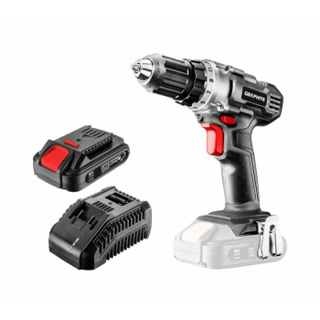 Wiertarko-wkrętarka akumulatorowa Energy+ 18V, Li-Ion, aku 2Ah, ład, karton, 58G000-SET1 Graphite