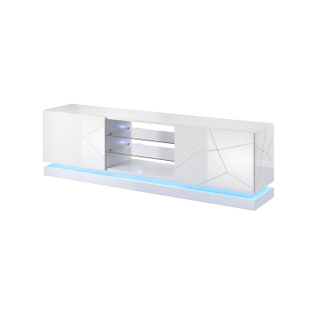 Szafka RTV QIU 200 MDF biały połysk/ biały połysk