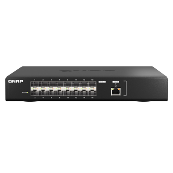 Qnap QSW-M5216-1T, 1x 10GbE RJ45, 16x 25GbE SFP28, rackmount design, managed switch