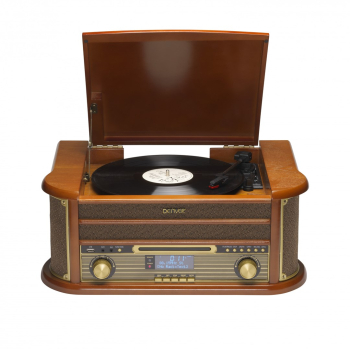 Drewniane centrum muzyczne retro Denver MRD-51 z gramofonem