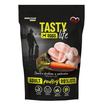 BIOFEED Tasty dog life drób 90% saszetka 500g
