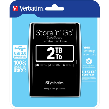Verbatim Store 'n' Go zewnętrzny dysk twarde 2048 GB Czarny