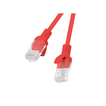 PATCHCORD KAT.5E UTP 0.25M CZERWONY FLUKE PASSED LANBERG 10-PACK