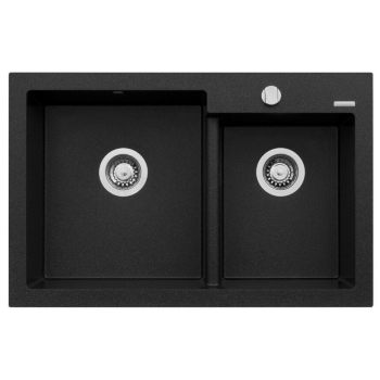 Pyramis Diplos (79X51) 1 3/4B 070058801 Karbon zlewozmywak granitowy 2-komorowy