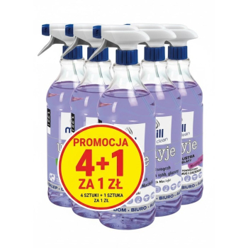 MILL CLEAN UMYJE Płyn do mycia szyb, luster, glazury o Zapachu Maciejki 1,22l ( 4 sztuki+1 sztuka za 1 zł)