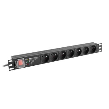 LANBERG LISTWA ZASILAJĄCA RACK PDU PRO 19" (1U, 16A, 7X 230V PL, 2M, CZARNA) PDU-PRO-07E-0200-BK