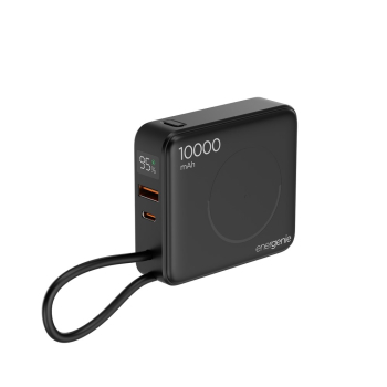 GEMBIRD POWERBANK 10000 MAH, SZYBKIE ŁADOWANIE 20 W, ŁADOWANIE BEZPRZEWODOWE CZARNY