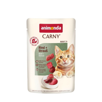 Animonda Carny Adult Pouch Beef,Ostrich 85g