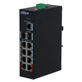 Przełącznik Dahua Technology PFS3211-8GT-120-V2, PoE, gigant sieciowy, montaż na biurku/ścianie, czarny