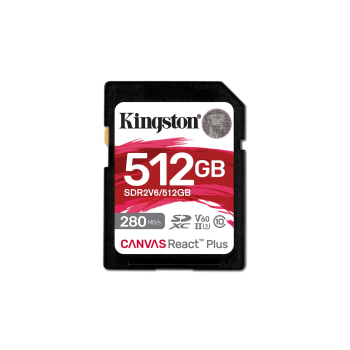 KINGSTON microSDXC Canvas 512GB React Plus UHS-II 280R/150W U3 V60 for Full HD/4K