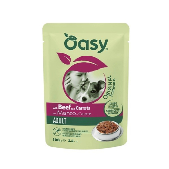 Oasy Strips in Gravy Adult Beef and Carrots 100gr