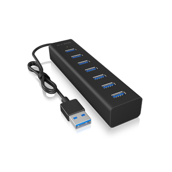 ICY BOX IB-HUB1700-U3 USB 3.2 Gen 1 (3.1 Gen 1) Type-A 5000 Mbit/s Czarny
