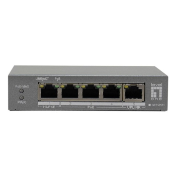 LevelOne PoE+Switch 3xGE PoE/1xHi-PoE 60W unmanaged Plastik