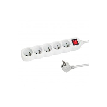 ESPERANZA LISTWA ZASILAJĄCA 5 GN. WYŁĄCZNIK 1.5M BIAŁA ELK214W