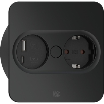 Bachmann 946.105 gniazdko elektryczne Type F + USB A + USB C Stal nierdzewna