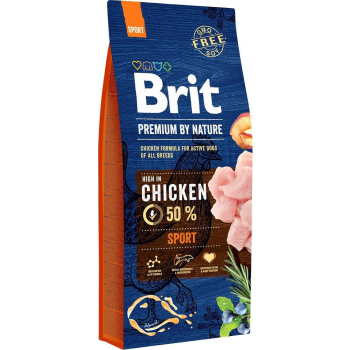 BRIT PREMIUM BY NATURE Sport - sucha karma dla psów dorosłych o zwiększonym zapotrzebowaniu na energię - 15 kg