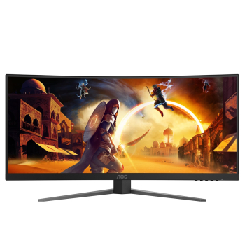 Monitor AOC CU34G4 34" Szybkie VA UWQHD 21:9 180 Hz 1 ms 3440 x 1440 pikseli 300 cd/m2 Ilość portów HDMI: 2 Czarny