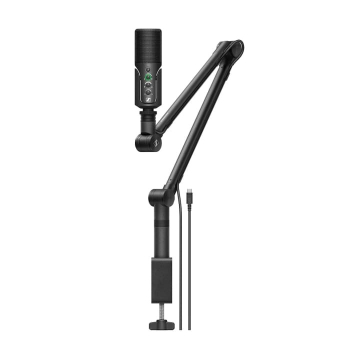 Sennheiser PROFILE STREAMING SET - Mikrofon streamingowy, pojemnościowy, kardioidalny, ramię ze zintegrowaną szyną na kable, 3-metrowy kabel USB-C i p