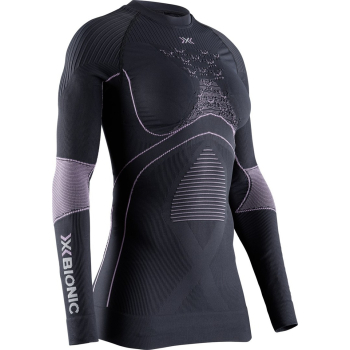 Bluza damska X-Bionic Energy Accumulator 4.0 Shirt - charcoal/magnolia rozmiar: m