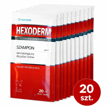 Eurowet Hexoderm Wsparcie mikroflory skóry dla psa i kota 20x20ml
